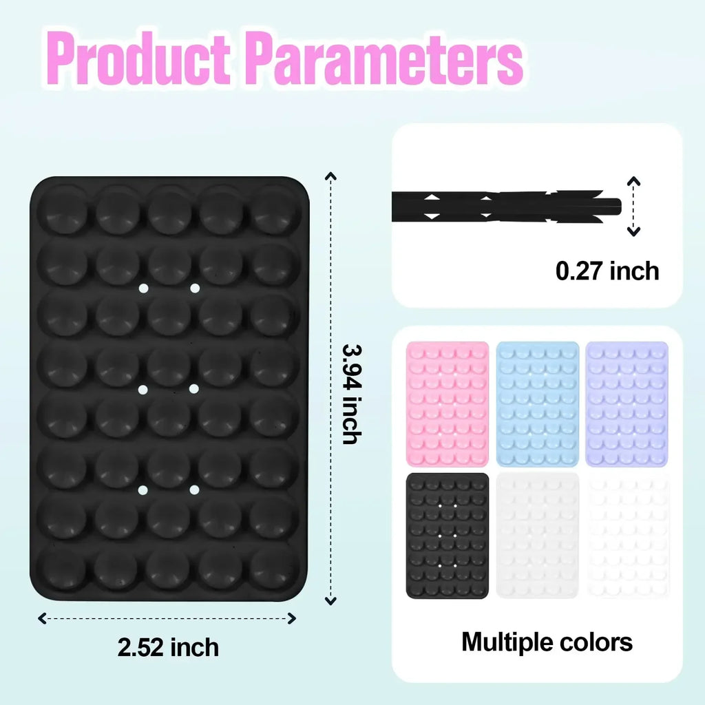 Universal Double-Sided Silicon Suction Cup Phone Holder Case Mount Sticky Phone Stand Android Selfies Hands-Free Strong Grip
