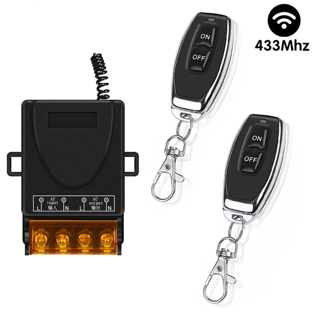 433Mhz Remote Control Switch AC220V 10A Hign Power On off Remote Control Transmitter for Water Pump Motor LED/Electric Appliance