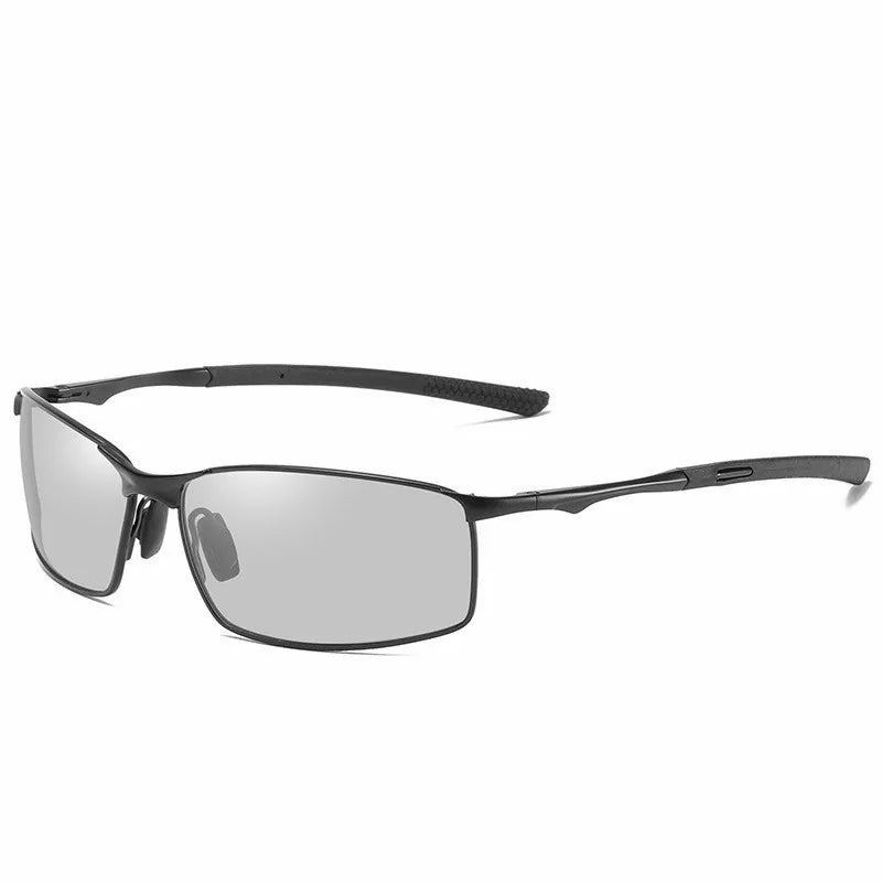 Rectangle Metail Frame Polarized Sunglasses Men Brand Designer Color Changing Sun Glasses Driving Oculos De Sol UV400