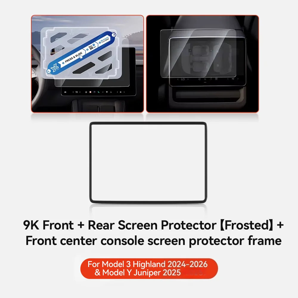 YZ Tempered Glass Screen Protector For Tesla Model 3 Y 2021-2025 Center Control Accessorie Matte Anti Glare HD Film Protection