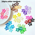 24/48pcs Random Colors Colorful Lattice Five-Pointed Star BB Clips | Girls’ Side Fringe Hair Clips, Versatile Hair Accessory Set