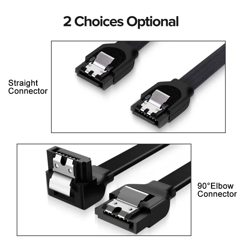 1-10PCS SATA Cable 6Gbps, sata 3 Cable, HDD ssd Data Cable, 7 pin SATA III Cable with Locking Latch for Hard Drives sata HDD/SSD