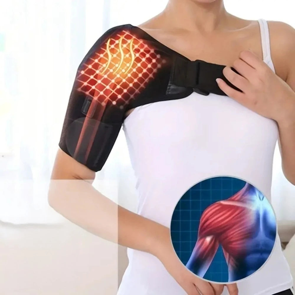 1PCS Adjustable Electric Heating Shoulder Massager For Men And Women - Relaxation And Promote Circulation With Heated Pads