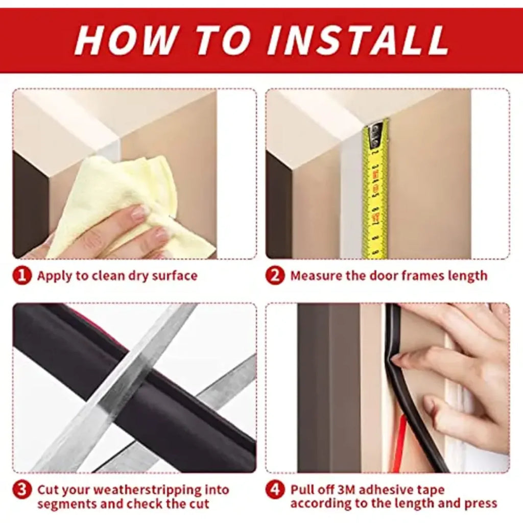1pc Weather Stripping Door Seal, Window And Door Door Seal Strip, Soundproofing Self-Adhesive Backing D-Shape Door Weather Strip