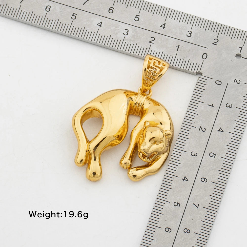Africa Map Pendant Gold Color 60cm Necklaces for Women Men African Maps Jewelry High Quality Unique Elephants Leopards Jewellry