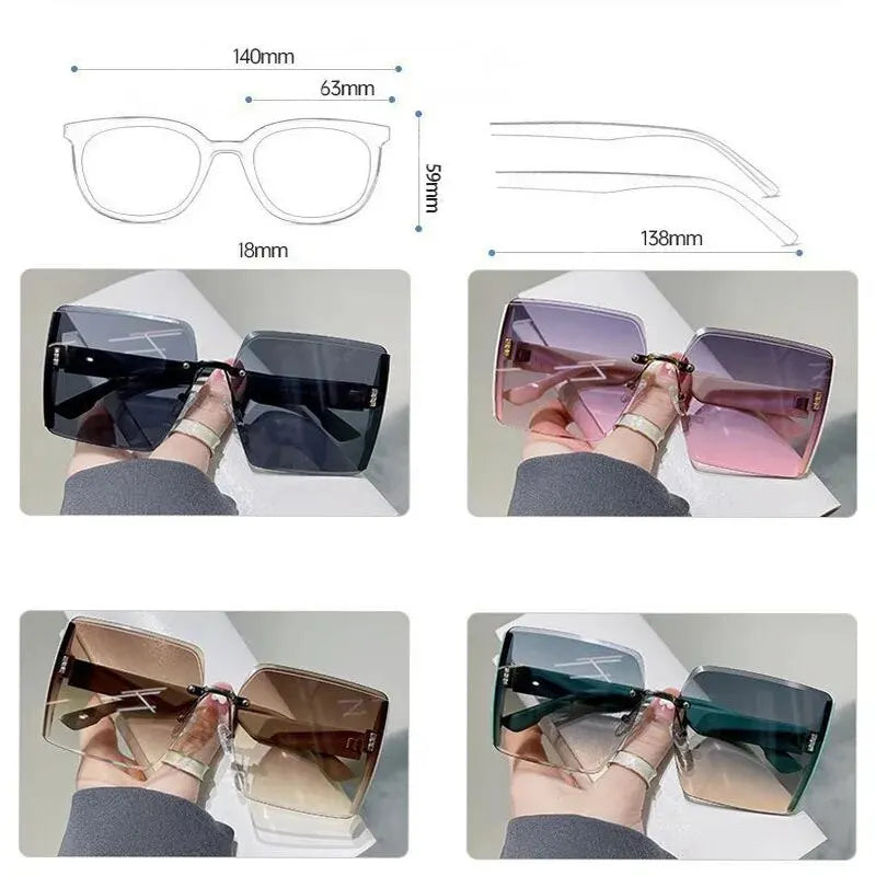 Fashion Gradient Frameless Women's High-end Sense Of Sunglasses