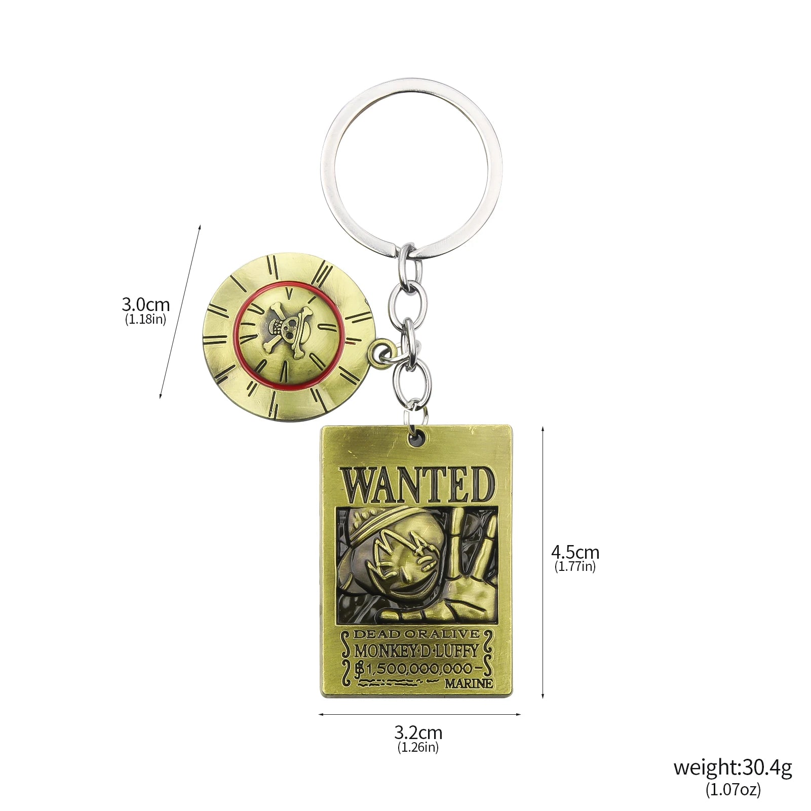 One Piece Luffy Straw Hat Keychain Rotatable Zoro Skull Metal Pendant Role-Playing Decorative Accessories Fan Jewelry Gift