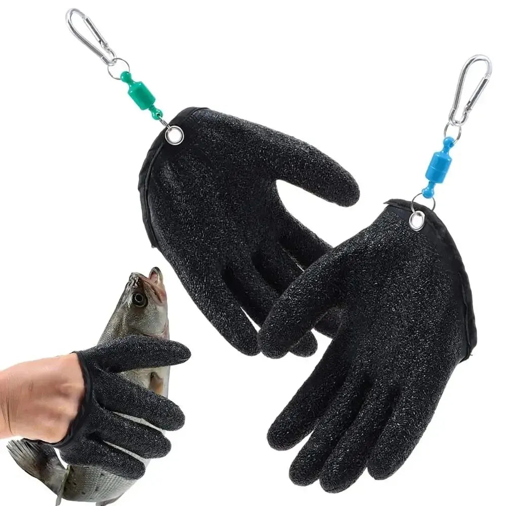 1Pc Left Or Right Professional Catch Fish Latex Hunting Gloves Fishing Glove Antiskid Protect Hand Puncture Scrapes Fisherman