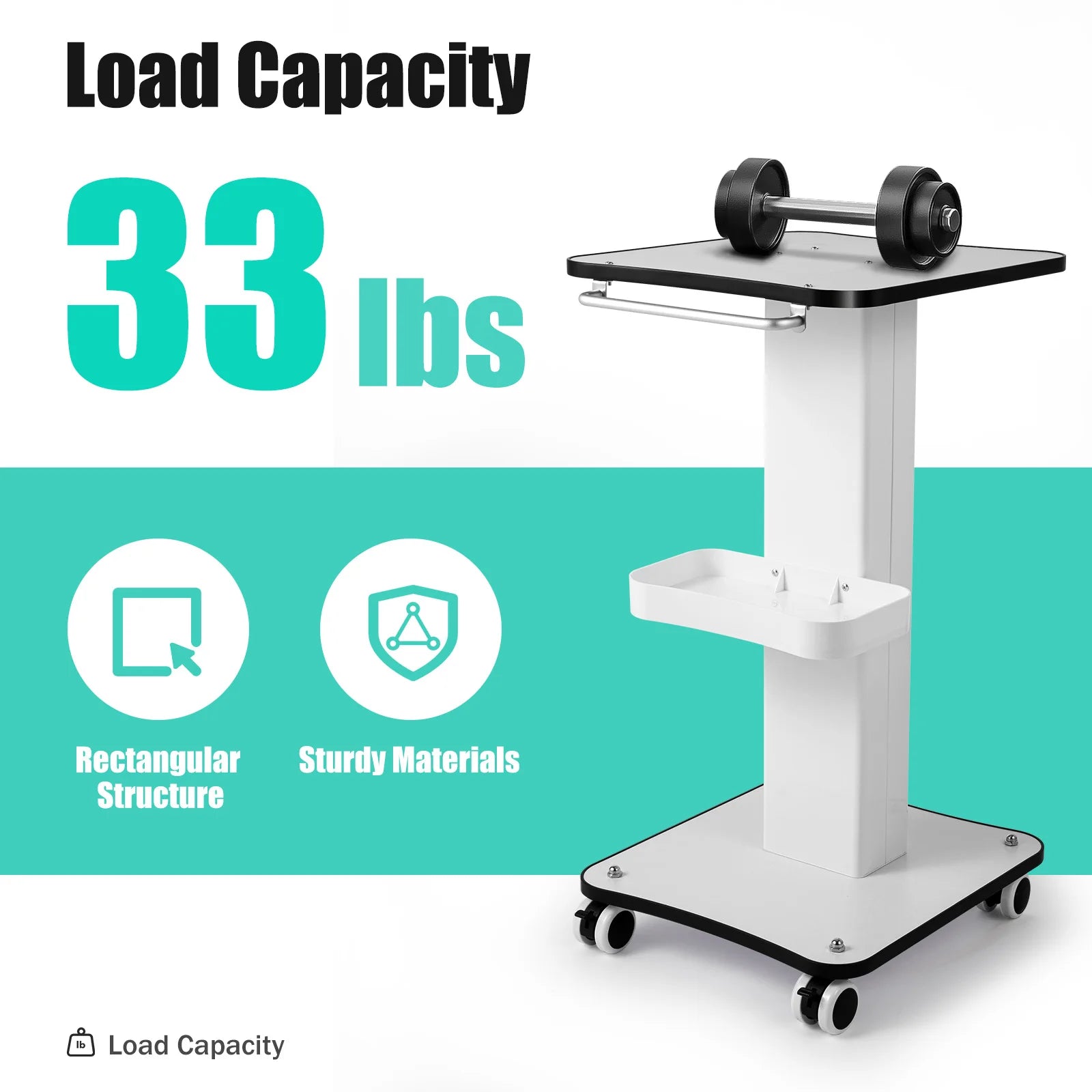 Salon Trolley Mobile Hairdressing and Beauty Trolley Spa Cart Max Load 40Kg