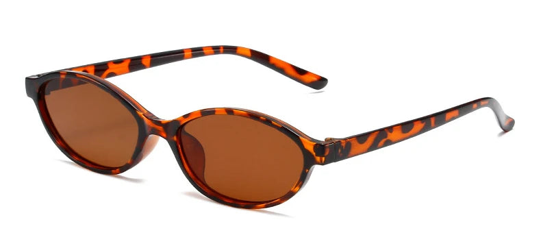 Cute Oval Small Frame Sunglasses Women New Retro Style Sexy Brown Sun Glasses Ladies Trendy Fashion Decorative Shades Eyeglass