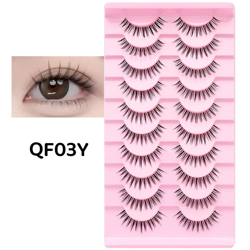 10 Pairs Natural Lashes Manga Full Strip Lashes Makeup Bulk Wholesale Dropshipping Eyelash Extension Lashes Anime False Eyelash