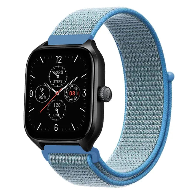 20mm 22mm Nylon Loop Strap for Amazfit GTR 47mm/GTR4 3 Pro/GTS 4 mini/3 Bracelet for Amazfit Balance 3 2/bip 5 6 Max/Stratos 2 3