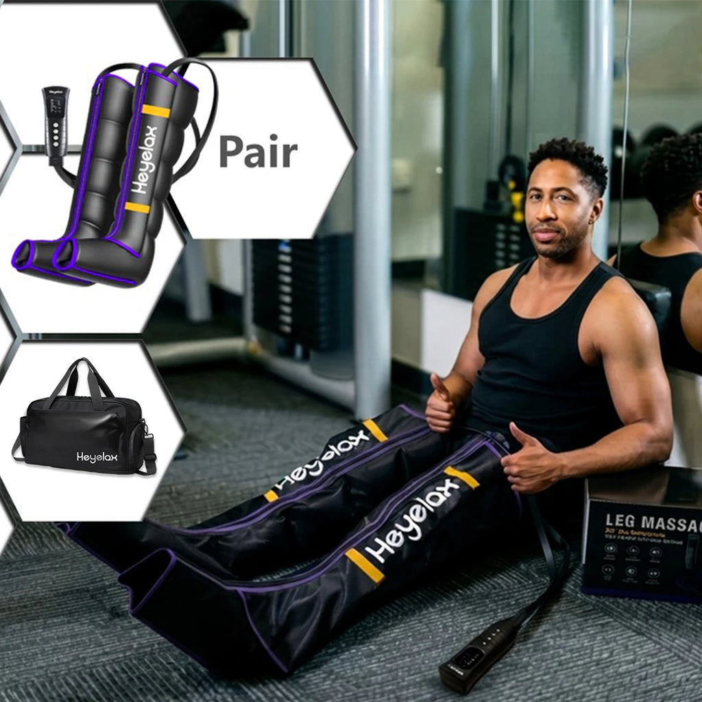 Leg Compression Massager for Circulation and Pain Relief,Air Compression Boots for Fast Recovery, 6 Mode,6 Intensity,Full Leg Massager for Muscle Relaxation- for Athletes, Gym