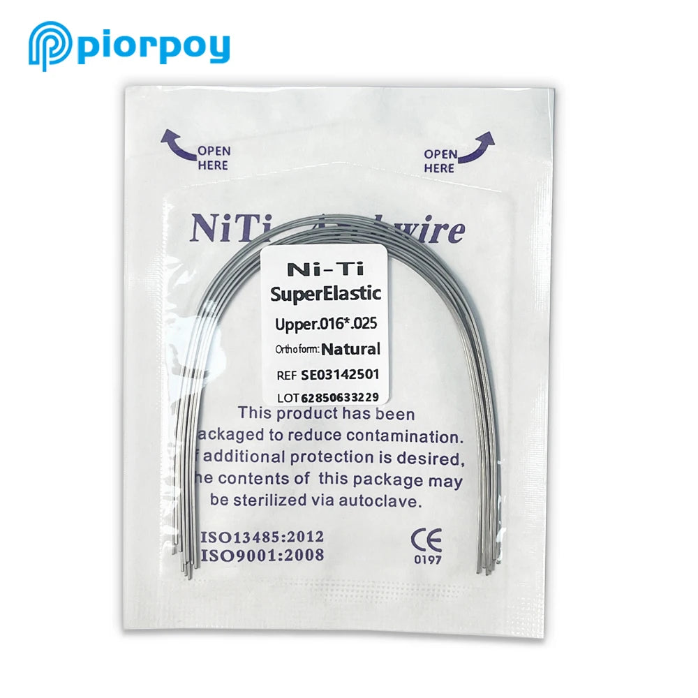 PIORPOY Dental Orthodontic Arch Wires 10 Pcs Natural Form Super Elastic Round Rectangular Arch Wires Form Upper Lower Archwire