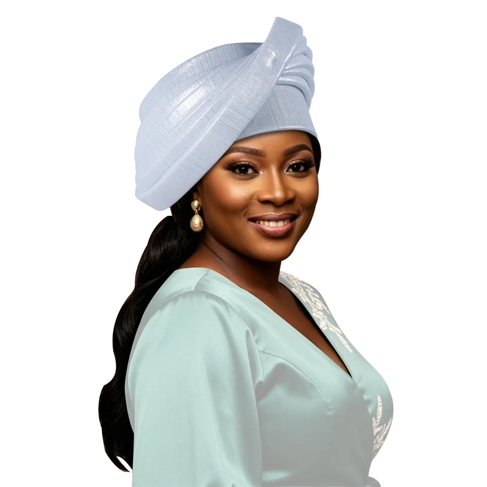 New Design Multi-layer Afrcian Headtie Turban Cap Lady Head Wraps Nigerian Auto Gele Wedding Geles Party Headpiece