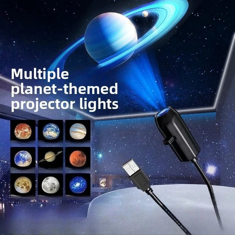 1 lamp 6 planet slidesCreative Moonlight LED Projector Nightlight Dimmable Projection Night Light Ideal Bedroom Home Decoration