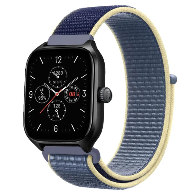 20mm 22mm Nylon Loop Strap for Amazfit GTR 47mm/GTR4 3 Pro/GTS 4 mini/3 Bracelet for Amazfit Balance 3 2/bip 5 6 Max/Stratos 2 3