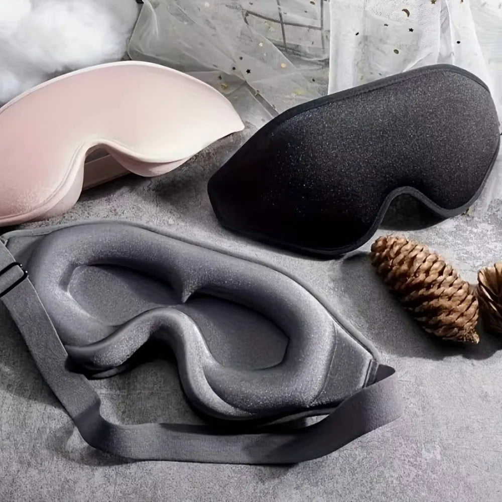 3D Eye Mask, Comfortable & Breathable Sleep Mask with Nose Pad, Adjustable Size Eye Cover for Sleeping, Travel & Nap, Blackout