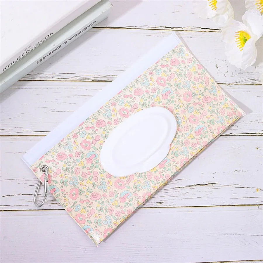 EVA Baby Wet Wipe Pouch Snap-Strap Refillable Wet Wipes Bag Flip Cover Tissue Box Outdoor Useful Baby Stroller Accessory