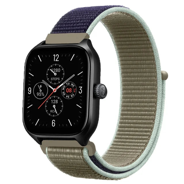 20mm 22mm Nylon Loop Strap for Amazfit GTR 47mm/GTR4 3 Pro/GTS 4 mini/3 Bracelet for Amazfit Balance 3 2/bip 5 6 Max/Stratos 2 3