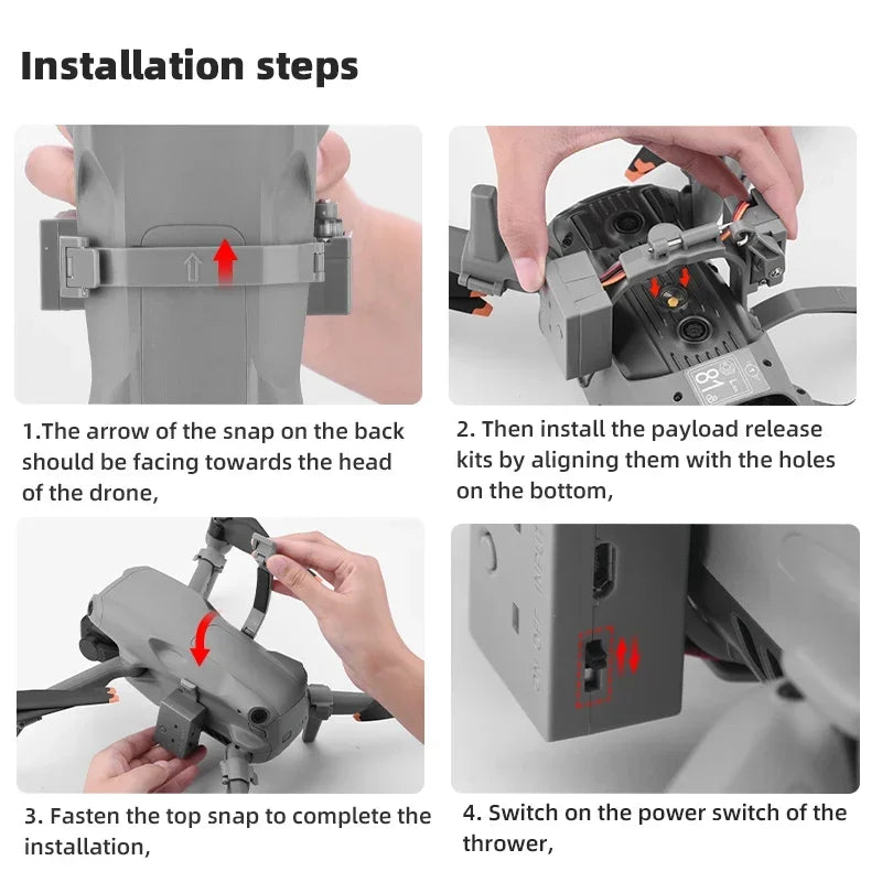 BRDRC Airdrop System for DJI Air 3/Air 3S Quick Release Thrower for Fishing Marriage Gifts Drone Rescue Accessories