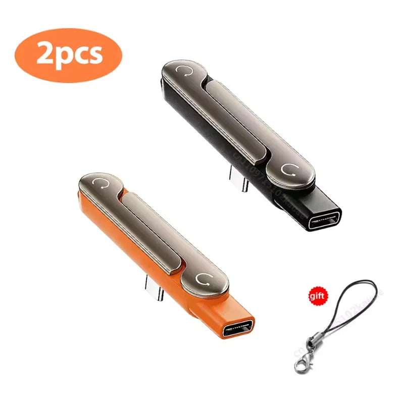 Type-C Phone Charging Bracket Adapter with 240 W Fast Charging Support, OTG Functionality, and Foldable Mounting Stand — USB-C M