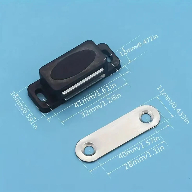 12 Pieces Cupboard Kitchen Furniture Magnetic Cabinet Door Latch Closures White Plastic Strong Powerful Magnet Catch