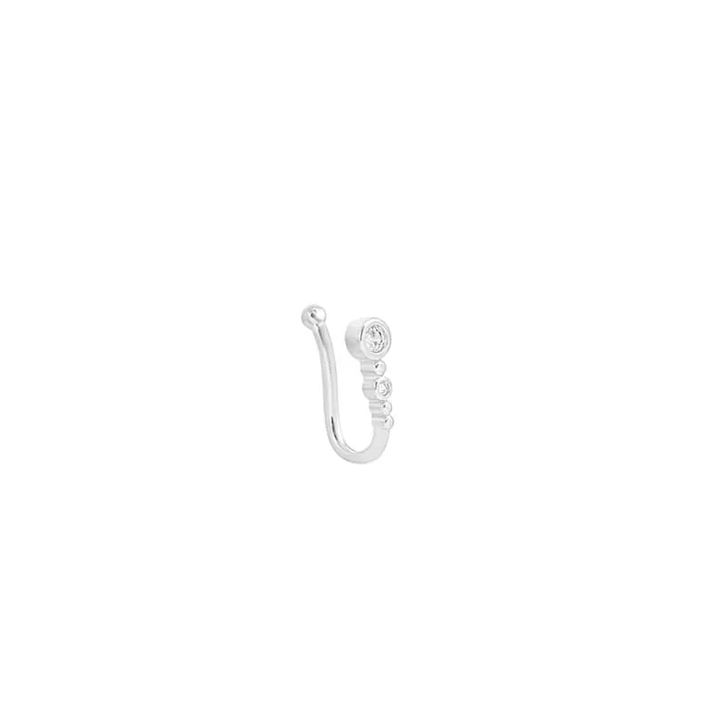 1Pc Chic U-Shape Non-Piercing Nose Ring for Women Simple Hip Hop Shiny Zircon Fake Nose Clip Body Piercing Jewelry Accessories