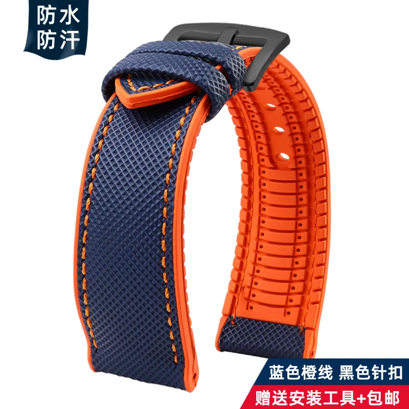 For Longines Seiko water ghost Hamilton series nylon rubber Bottom watch strap 20mm 22mm 23 Strap Men soft Waterproof Wrist Band