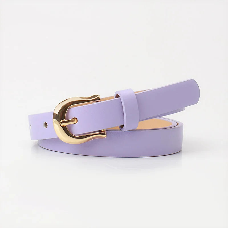 1.8x103cm Women's Thin Belt Versatile Korean Style Simple Candy Color Jeans Belt Decorative Skinny Waistband