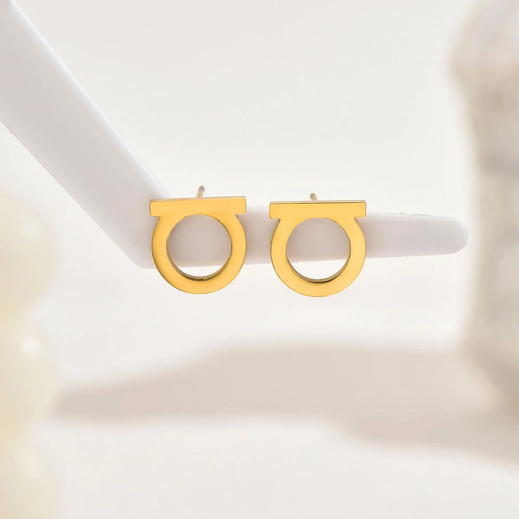 Simple Smooth / Shiny Crystal Small Stud Earrings Silver/Gold Color Tiny Posting Earrings Women's Minimalist Luxury Jewelry