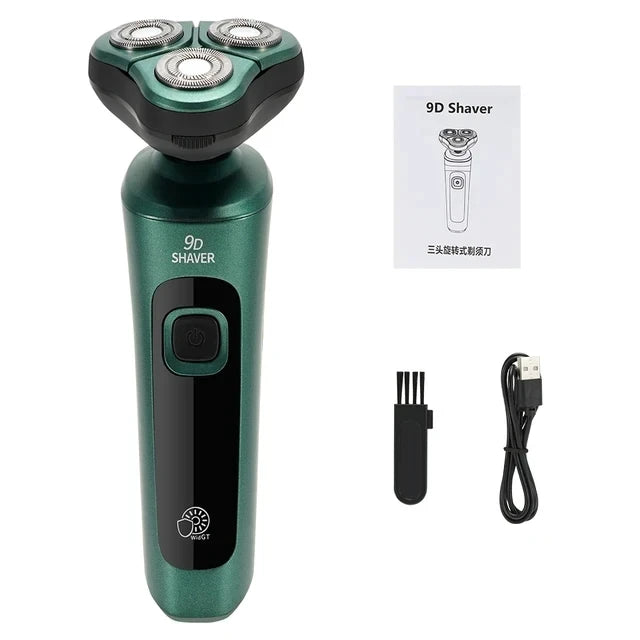 LCD Display Smart Electric Shaver, 3D Floating Triple Head Razor, USB Rechargeable Waterproof for Shaving & Beard Trimming