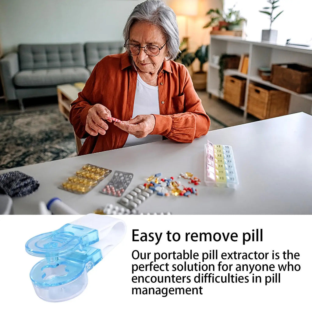 Pill Remover Tool Small Pills Dispenser Remover Pill Dispenser suitable for travel Pill Case No Contact to Take Out Pills from