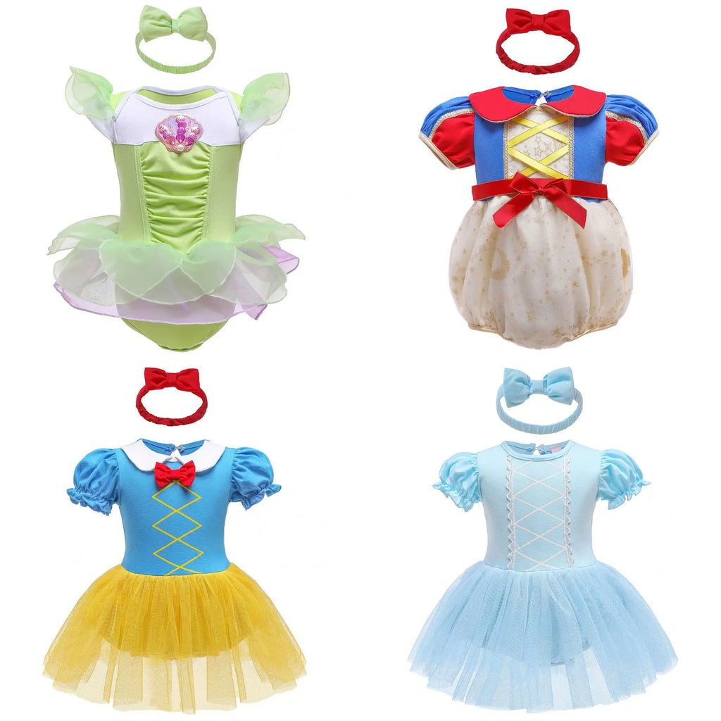 Baby Romper TUTU Dress With Headband Infant Baby Princess Girl Clothes Size 3-18M Cute Design Baby Dress Party Costumes