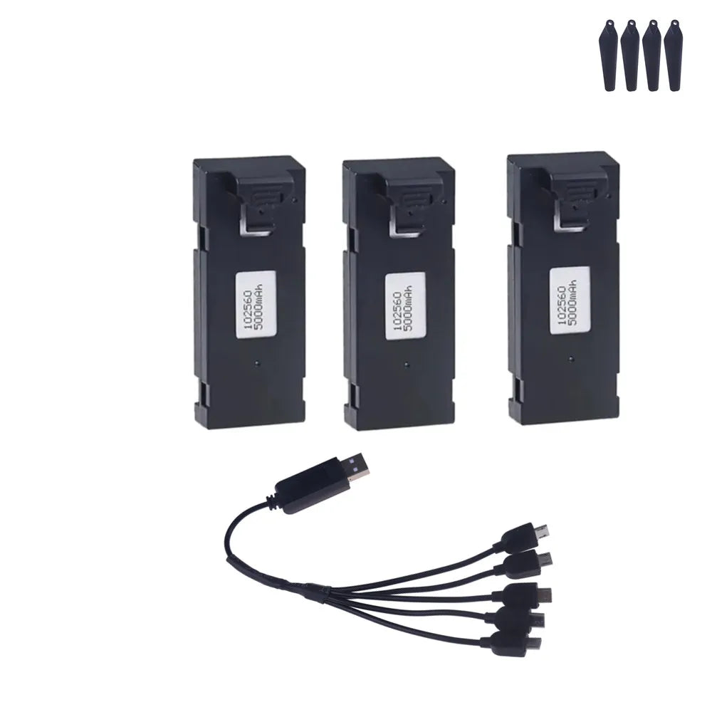 Upgrade 3.7V Drone Battery Accessory 5000mAh For E88 E88 PRO E99 PRO E525PRO Mini Uav Drone Battery 4K Drone Spare Parts Battery