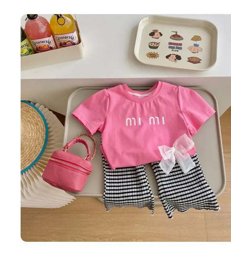 Summer Children Short Sleeve T-shirt for Girls Letter Printing Girls T Shirt Girls Tops Tees Cartoon Kids Clothes 2-8Year child