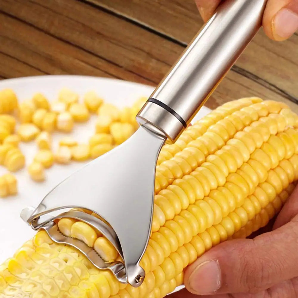 1Pc Stainless Steel Corn Peeler Ergonomic Handle Corn Kernel Remover Magic Corn Stripper Thresher Kitchen Corn Stripping Tool