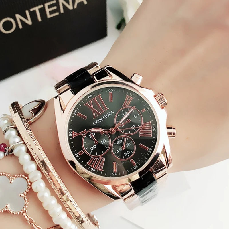 CONTENA Top Brand Luxury Watches for Women Fashion Creative Steel Bracelet Women's Watches Ladies Quartz Watch Reloj Mujer