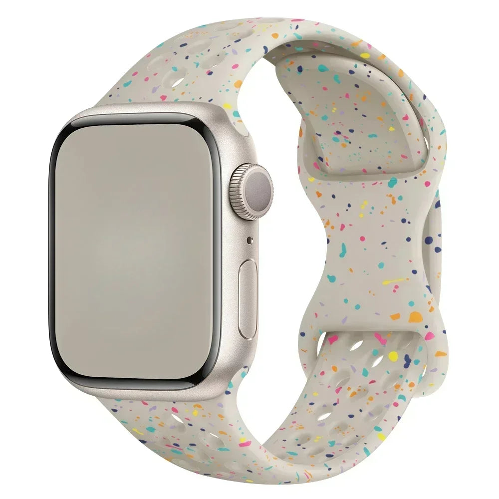 Original Silicone Strap For Apple Watch Band 49mm 44mm 45mm 40mm 42mm Breathable Correa for iWatch Series10 9 8 SE 7 6 Ultra