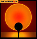 HOMEFISH LED Sunset Projection Lamp USB Mood Light for Bedroom Living Room Photography Wall Decor Birthday Party