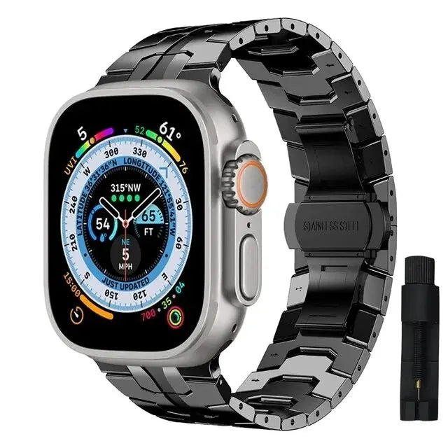 Ultra 2 Titanium Color Strap For Apple Watch 49mm 45mm 44mm 42mm Luxury Metal Band For IWatch 8 9 46mm Stainless Steel Bracelet