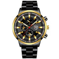 Luxury Men's Casual Fashion Business Golden Needle Digital Steel Band Quartz Watch Calendar Designed For Successful Men Classic