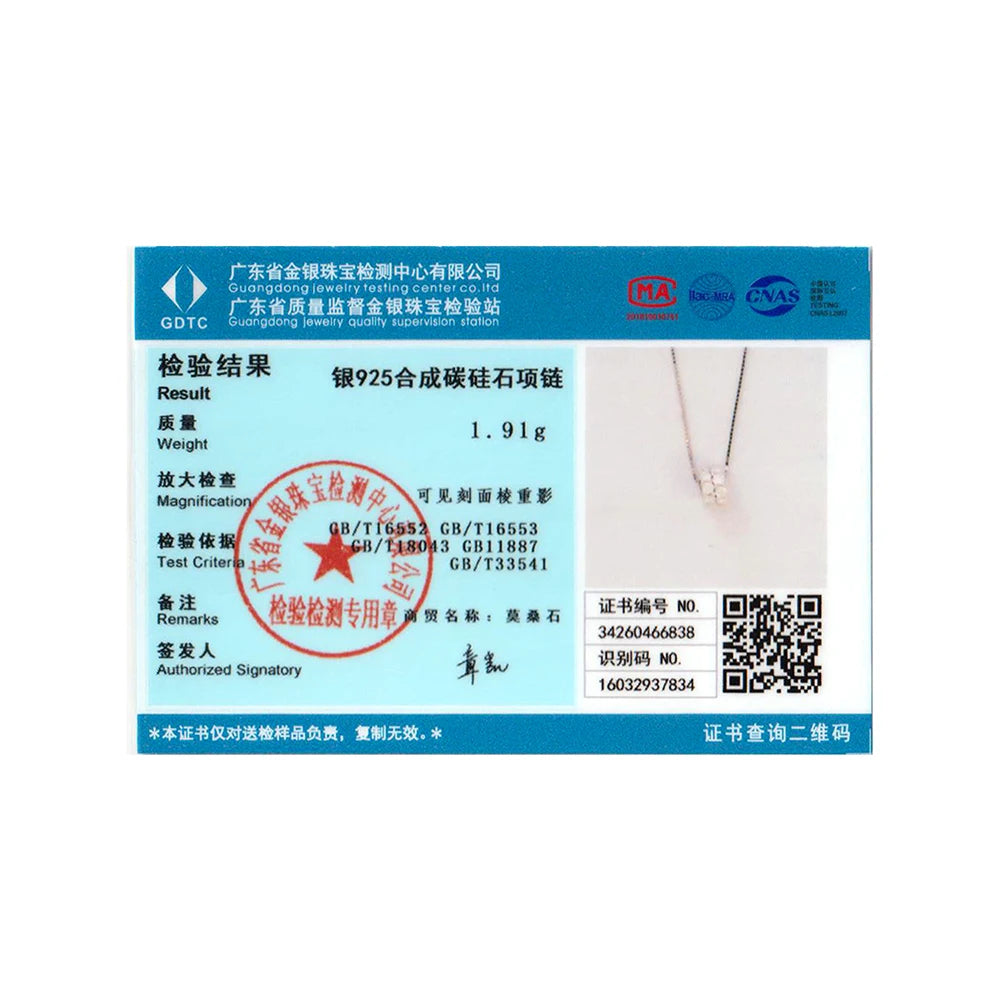 BAMOER Moissanite Ring Hoop Necklace Full Enternity Pendant D Color Lab Diamond for Women 925 Sterling Silver Wedding Jewelry