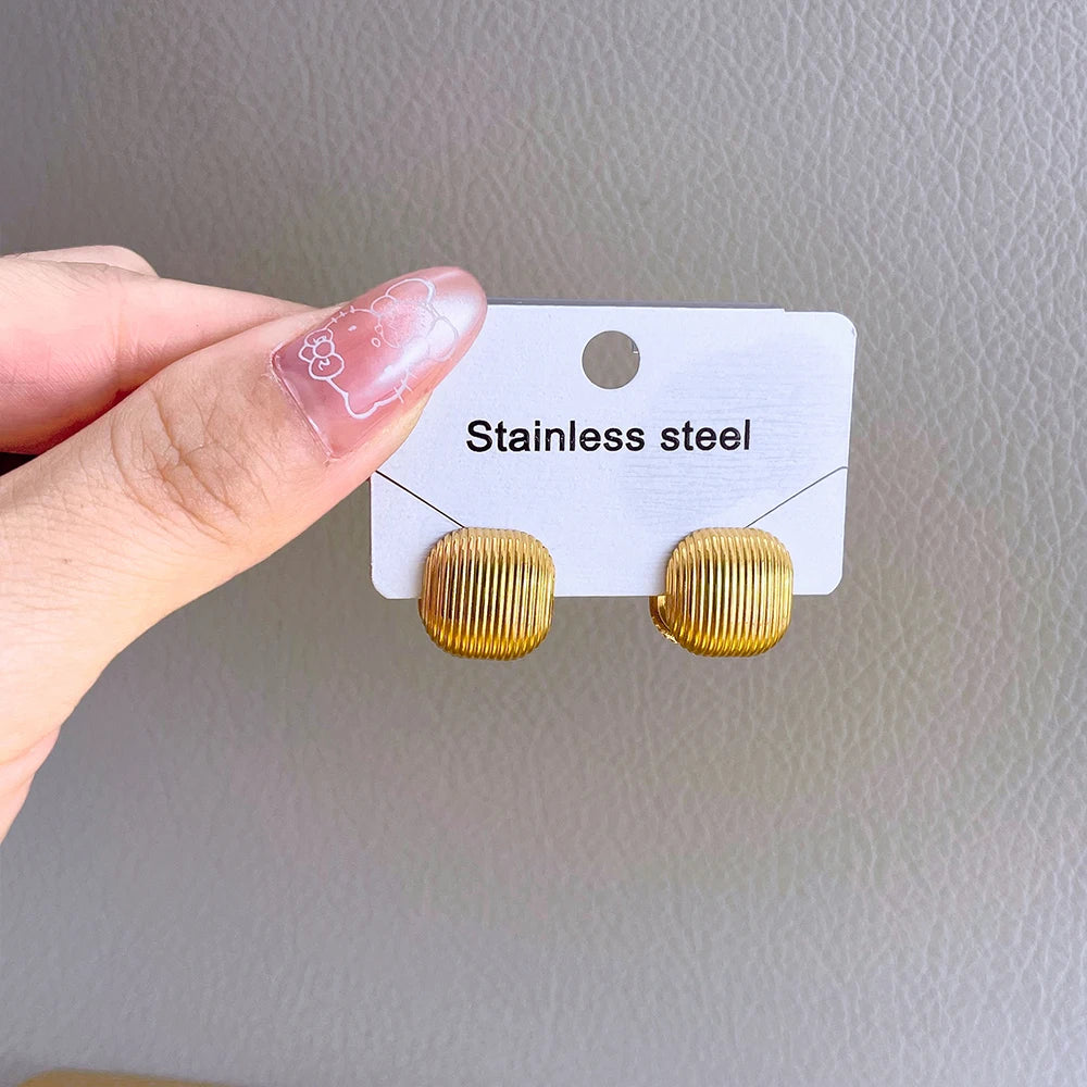 316l Stainless Steel Vintage-Inspired Waterproof Stud Earrings Personalized Charm Fashion Jewelry Accessories Bijoux Gift
