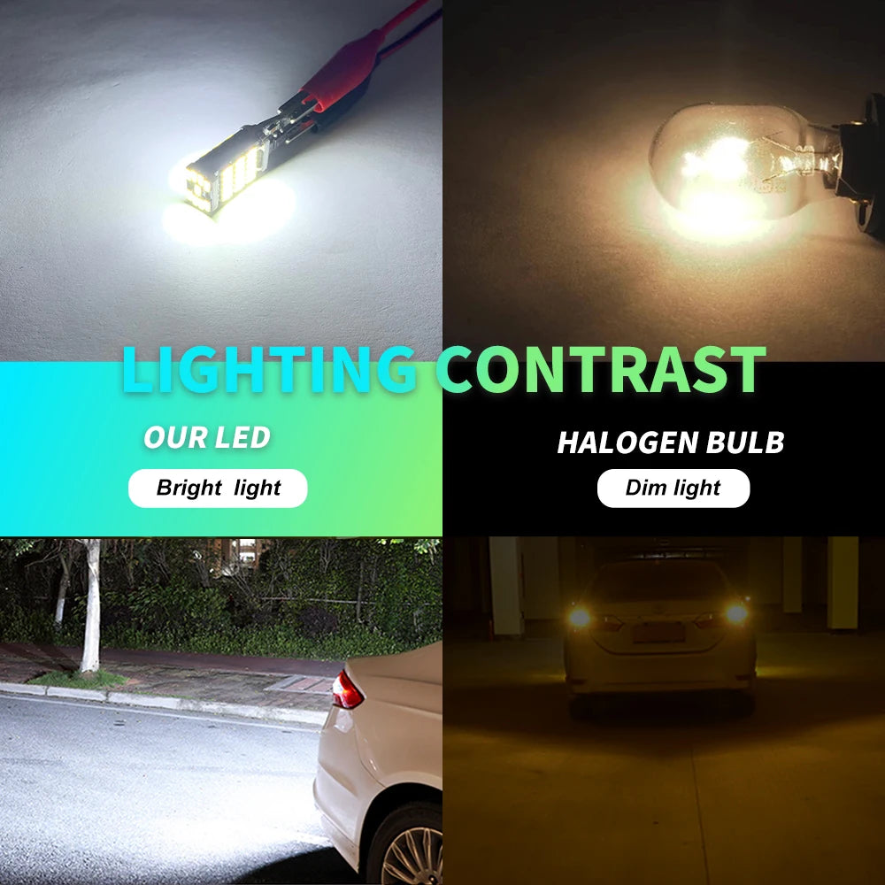 2pcs T15 4014 45chips W16W 921 912 LED Backup Light Reserve Lamp Canbus Bulbs High Power LED Canbus W16W red amber Yellow
