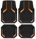 Heavy Duty Rubber Floor Mats, Purple Aluminum Film Car Mats Set, Front and Rear Car Mats with Anti-Slip Backing, All Weather Protection, Trim-to-Fit for Automotive SUV, Sedan, Van