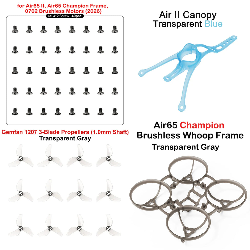 BETAFPV Air65 Champion Brushless Whoop Frame-2.20g 65mm Tiny Whoop, Air 65 II Motor Fixing Screws Pack, HQ 31mm Propellers