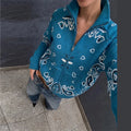 Street Printed Women's Cardigan Knitted Full Sleeve Zippers Stand Collar Pocket Lady Coats 2026 Autumn Chic Female Streetwear