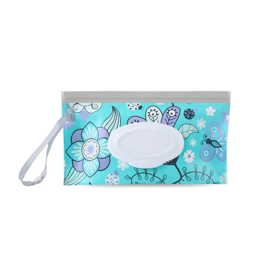 EVA Baby Wet Wipe Pouch Snap-Strap Refillable Wet Wipes Bag Flip Cover Tissue Box Outdoor Useful Baby Stroller Accessory