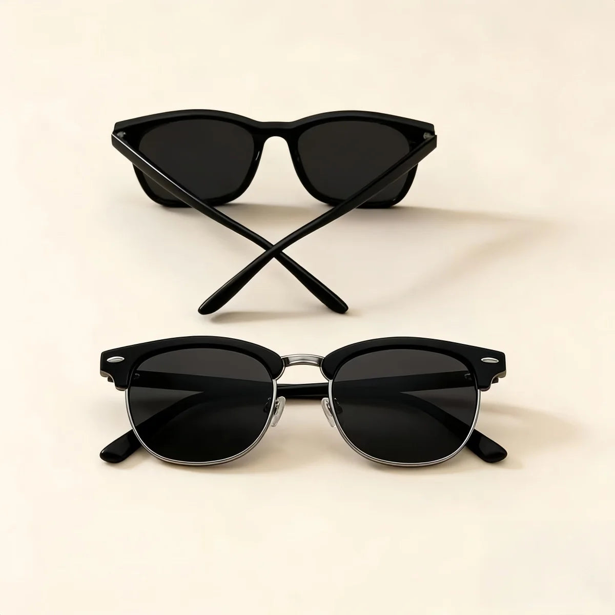 2pcs Fashion Sunglasses Glasses European and American Retro Unisex Classic Y2K Trendy Versatile Sunscreen Lightweight Frame Sung